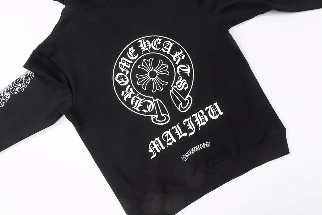 Q30—P230 -Chrome Hearts/Chrome Hearts printed zipper sweatshirt cardigan jacket -420 grams of high-density, high-quality wool, soft, delicate and skin-friendly, soft and silky to the touch, warm and skin-friendly -The hardware and zipper accessories are all customized and full of details -Colour: black -Size: S M L XL